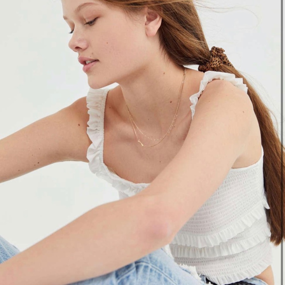 Urban outfitters pepita smocked tank